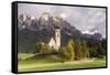 The church of San Costantino in the Dolomits, Italy.-Julian Elliott-Framed Stretched Canvas