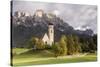 The church of San Costantino in the Dolomits, Italy.-Julian Elliott-Stretched Canvas