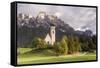 The church of San Costantino in the Dolomits, Italy.-Julian Elliott-Framed Stretched Canvas