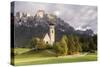 The church of San Costantino in the Dolomits, Italy.-Julian Elliott-Stretched Canvas