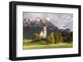 The church of San Costantino in the Dolomits, Italy.-Julian Elliott-Framed Premium Photographic Print