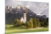 The church of San Costantino in the Dolomits, Italy.-Julian Elliott-Mounted Photographic Print
