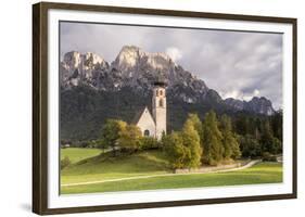 The church of San Costantino in the Dolomits, Italy.-Julian Elliott-Framed Photographic Print