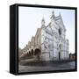The Church of Santa Croce and a Statue of the Poet Dante Alighie-null-Framed Stretched Canvas