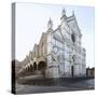 The Church of Santa Croce and a Statue of the Poet Dante Alighie-null-Stretched Canvas