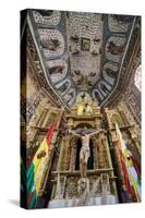 The Church of Santiago De Curahuara with Statue of Jesus on the Cross-Alex Saberi-Stretched Canvas