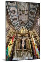 The Church of Santiago De Curahuara with Statue of Jesus on the Cross-Alex Saberi-Mounted Photographic Print