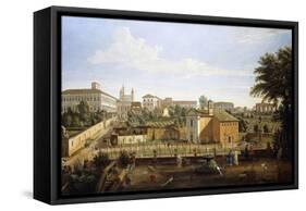 The Church of SS. Marcellino e Pietro, from the Vigna Ciccolini-Gaspar Adriaens van Wittel-Framed Stretched Canvas