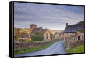 The Church of St. Barnabas in the Cotswold Village of Snowshill-Julian Elliott-Framed Stretched Canvas