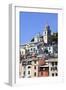 The Church of St. Lawrence Sits Above Colourful Buildings at Porto Venere-Mark Sunderland-Framed Photographic Print