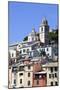 The Church of St. Lawrence Sits Above Colourful Buildings at Porto Venere-Mark Sunderland-Mounted Photographic Print