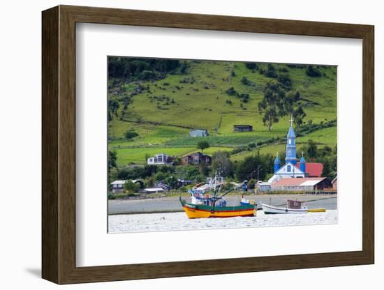 The Church of Tenaun (Church of Our Lady of Patrocinio), Chiloe island, Northern Patagonia, Chile, -Alex Robinson-Framed Photographic Print