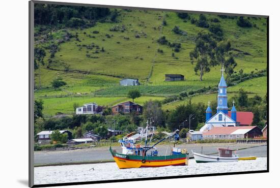 The Church of Tenaun (Church of Our Lady of Patrocinio), Chiloe island, Northern Patagonia, Chile, -Alex Robinson-Mounted Photographic Print