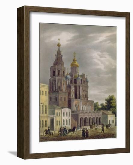 The Church of the Dormition of the Theotokos at the Pokrovka Street in Moscow, 1825-Auguste Jean Baptiste Antoine Cadolle-Framed Giclee Print