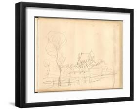 The Church of Vernon (Pencil on Paper)-Claude Monet-Framed Giclee Print