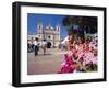 The Church of Virgin De Los Dolores and Flower Stall, Tegucigalpa, Honduras, Central America-Robert Francis-Framed Photographic Print