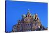 The Church on Spilled Blood Illuminated at Dusk, UNESCO World Heritage Site, St. Petersburg, Russia-Martin Child-Stretched Canvas