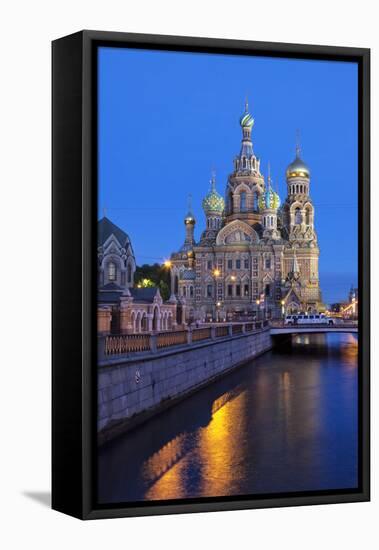 The Church on Spilled Blood, UNESCO Site, on Kanal Griboedova, St. Petersburg, Russia-Martin Child-Framed Stretched Canvas