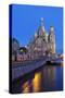 The Church on Spilled Blood, UNESCO Site, on Kanal Griboedova, St. Petersburg, Russia-Martin Child-Stretched Canvas