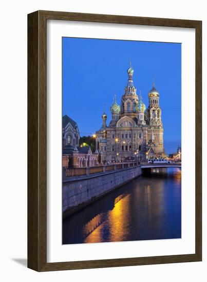 The Church on Spilled Blood, UNESCO Site, on Kanal Griboedova, St. Petersburg, Russia-Martin Child-Framed Photographic Print