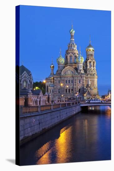 The Church on Spilled Blood, UNESCO Site, on Kanal Griboedova, St. Petersburg, Russia-Martin Child-Stretched Canvas