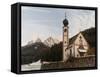 The Church St. John in Ranui, Geisler, Alto Adige, South Tyrol, Italy-Martin Zwick-Framed Stretched Canvas