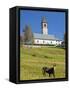 The church. Village Sappade, traditional alpine architecture in valley Val Biois, Italy.-Martin Zwick-Framed Stretched Canvas