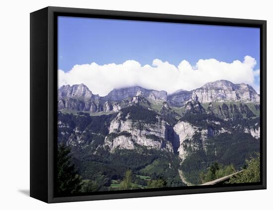 The Churfirsten Range, Near Wallenstadt and Wallensee, Swiss Alps, Switzerland-Walter Rawlings-Framed Stretched Canvas