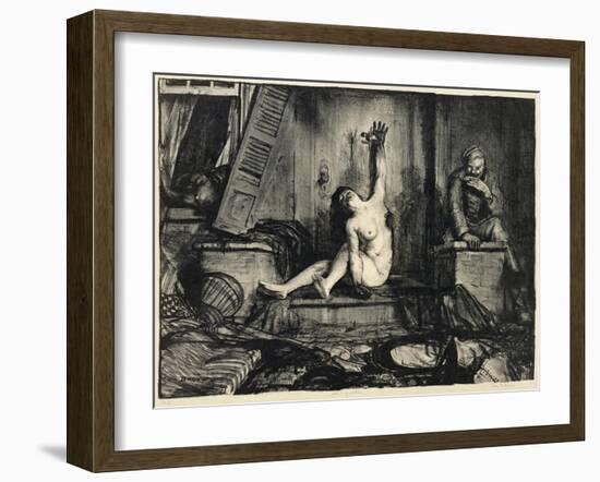 The Cigarette, from 'The War' Series, 1918-George Wesley Bellows-Framed Giclee Print