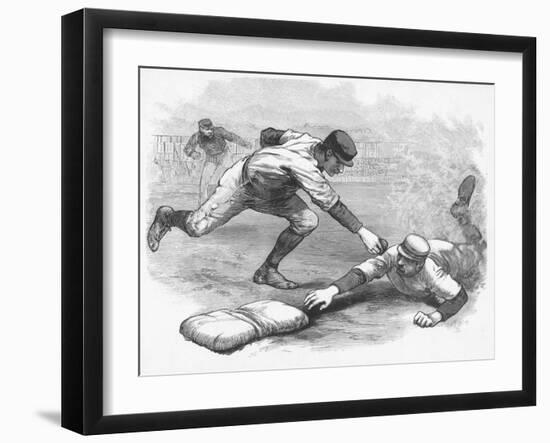 The Cincinnati Red Stockings in Action in 1870-null-Framed Giclee Print