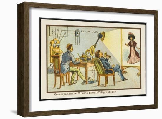 The Cine-Phono-Telegraph-Jean Marc Cote-Framed Art Print