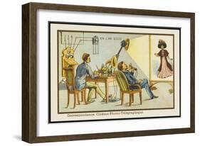 The Cine-Phono-Telegraph-Jean Marc Cote-Framed Art Print