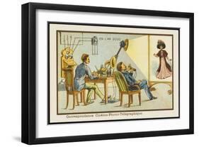 The Cine-Phono-Telegraph-Jean Marc Cote-Framed Art Print