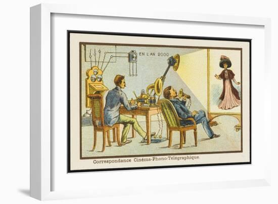 The Cine-Phono-Telegraph-Jean Marc Cote-Framed Art Print