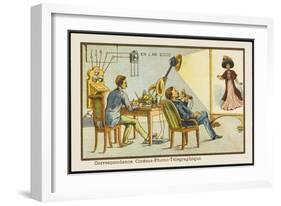 The Cine-Phono-Telegraph-Jean Marc Cote-Framed Art Print