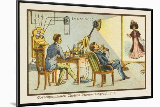 The Cine-Phono-Telegraph-Jean Marc Cote-Mounted Art Print