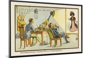 The Cine-Phono-Telegraph-Jean Marc Cote-Mounted Art Print