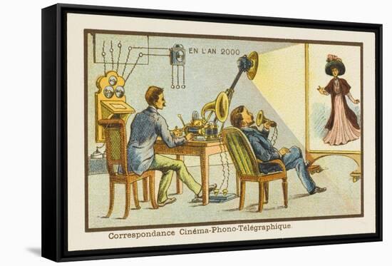 The Cine-Phono-Telegraph-Jean Marc Cote-Framed Stretched Canvas