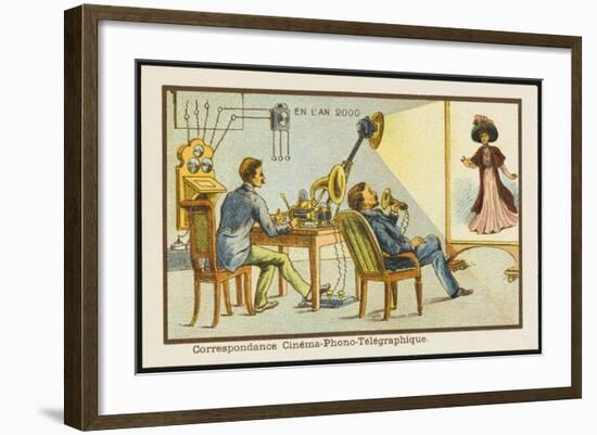 The Cine-Phono-Telegraph-Jean Marc Cote-Framed Art Print