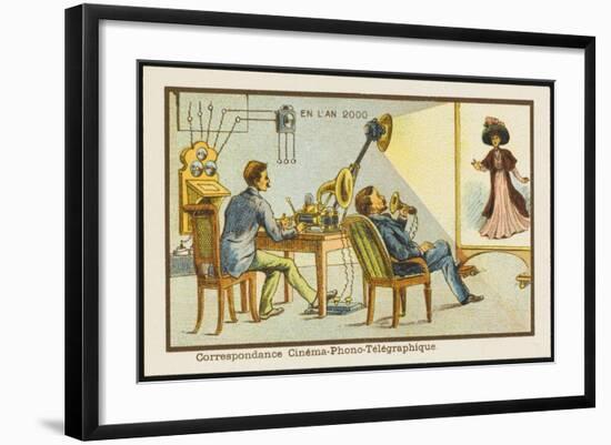 The Cine-Phono-Telegraph-Jean Marc Cote-Framed Art Print