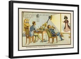 The Cine-Phono-Telegraph-Jean Marc Cote-Framed Art Print