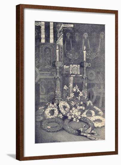 The Cinerary Casket of G. F. Watts, R.A. Compton Mortuary Chapel, Thursday, 7 July, 1904-Winifred Cooper-Framed Giclee Print