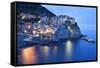 The Cinque Terre Village of Manarola at Dusk-Mark Sunderland-Framed Stretched Canvas