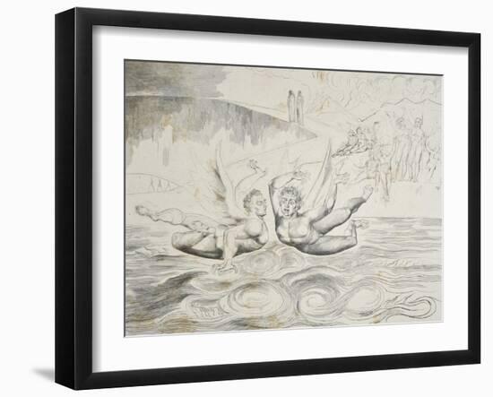 The Circle of the Corrupt Officials: the Devils Mauling Each Other-William Blake-Framed Giclee Print