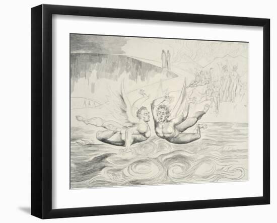 The Circle of the Corrupt Officials: the Devils Mauling Each Other-William Blake-Framed Giclee Print