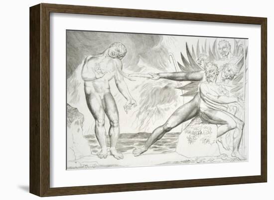 The Circle of the Corrupt Officials: the Devils Tormenting Ciampolo Inferno-William Blake-Framed Giclee Print