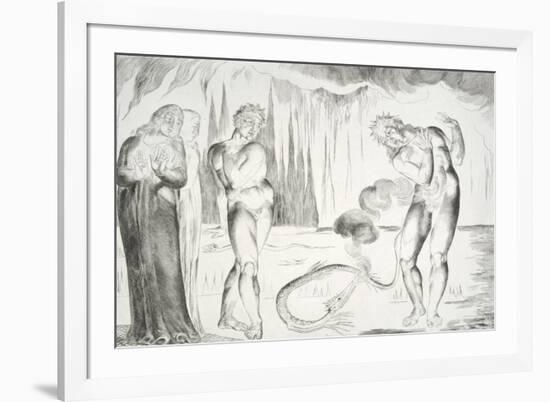 The Circle of the Thieves: Buoso Donati Attacked by the Serpent-William Blake-Framed Giclee Print