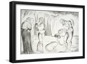 The Circle of the Thieves: Buoso Donati Attacked by the Serpent-William Blake-Framed Giclee Print