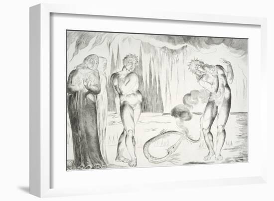 The Circle of the Thieves: Buoso Donati Attacked by the Serpent-William Blake-Framed Giclee Print