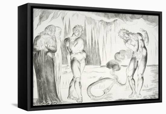 The Circle of the Thieves: Buoso Donati Attacked by the Serpent-William Blake-Framed Stretched Canvas